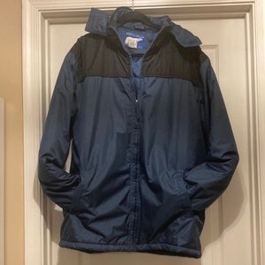 EUC Men’s SizeM Dk BLUE HABAND ARCTIC BEAR Polyfill WINTER COAT w/Removable HOOD